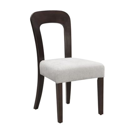 Gray Rubberwood Dining Chairs Set of 2