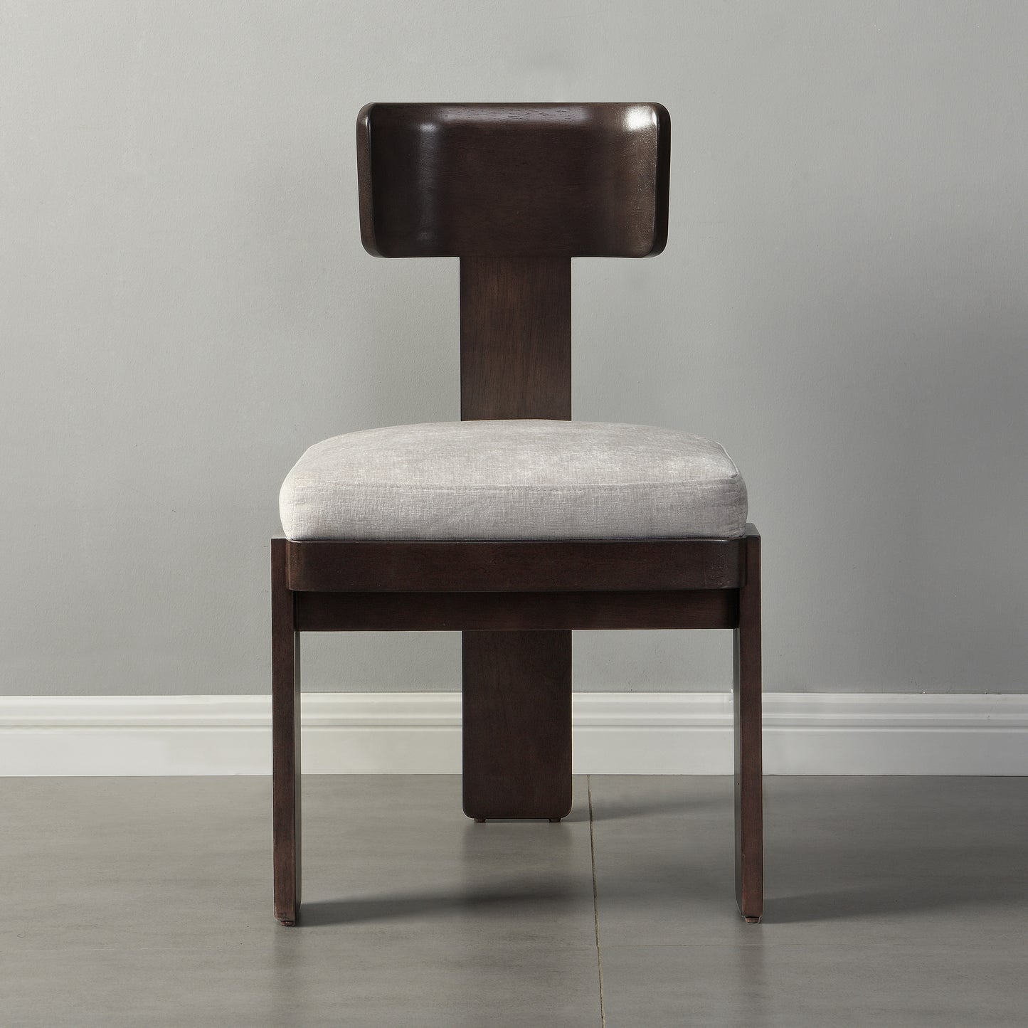 Gray Rubberwood Dining Chairs Set of 2 for Kitchen Storage