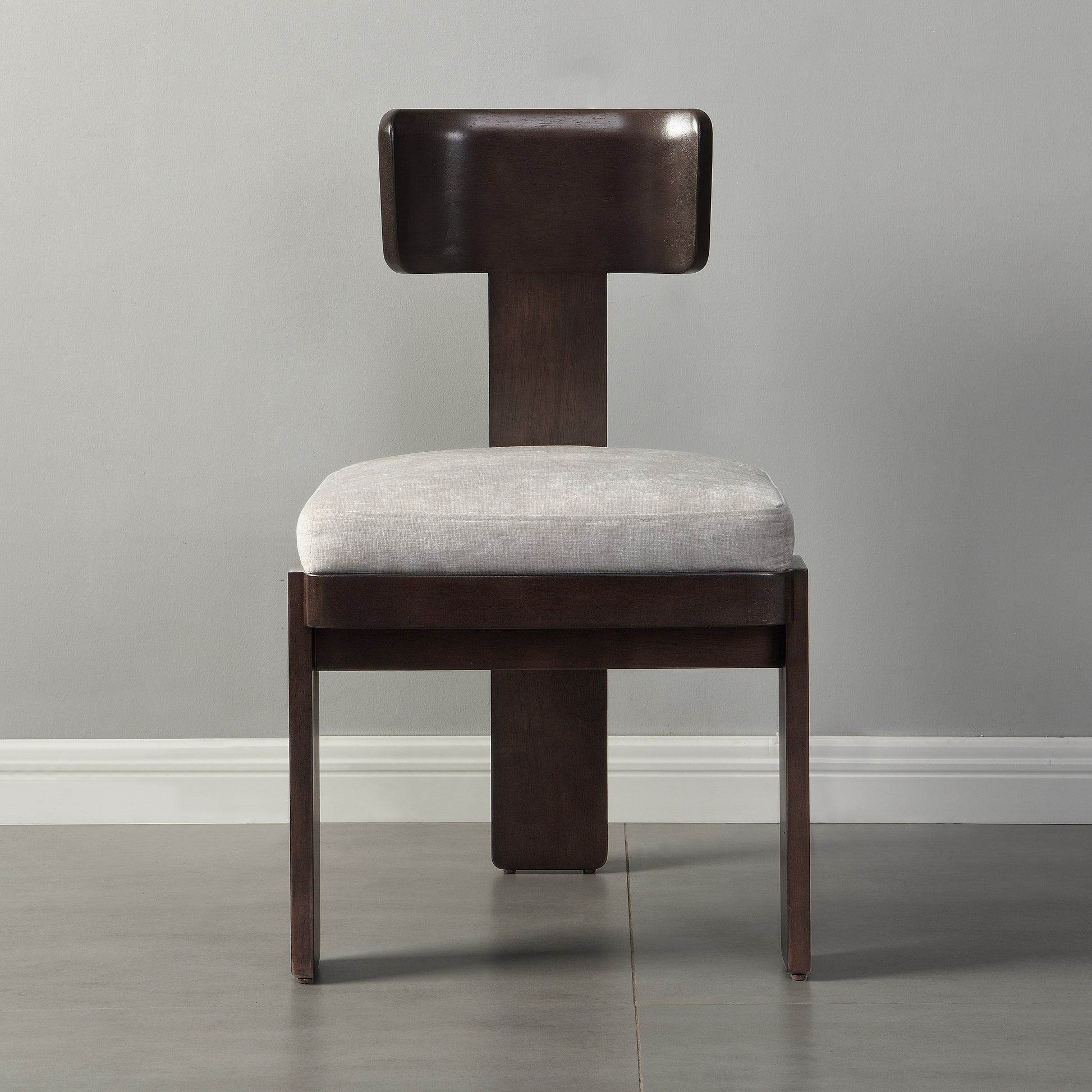 Gray Rubberwood Dining Chairs Set of 2 for Kitchen Storage