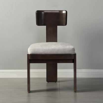 Gray Rubberwood Dining Chairs Set of 2 for Kitchen Storage