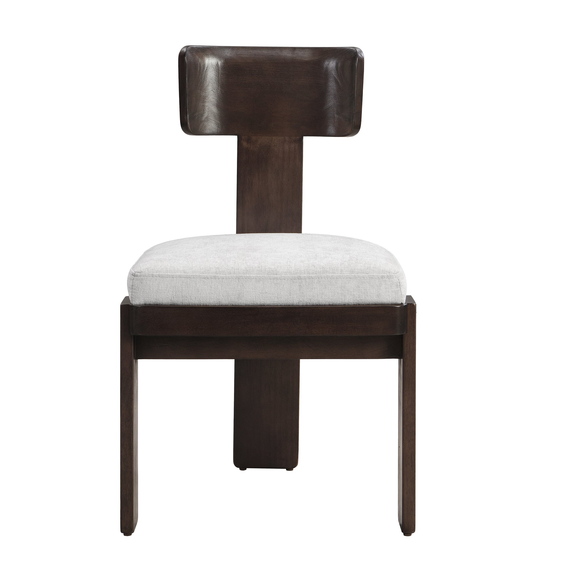 Gray Rubberwood Dining Chairs Set of 2 for Kitchen Storage