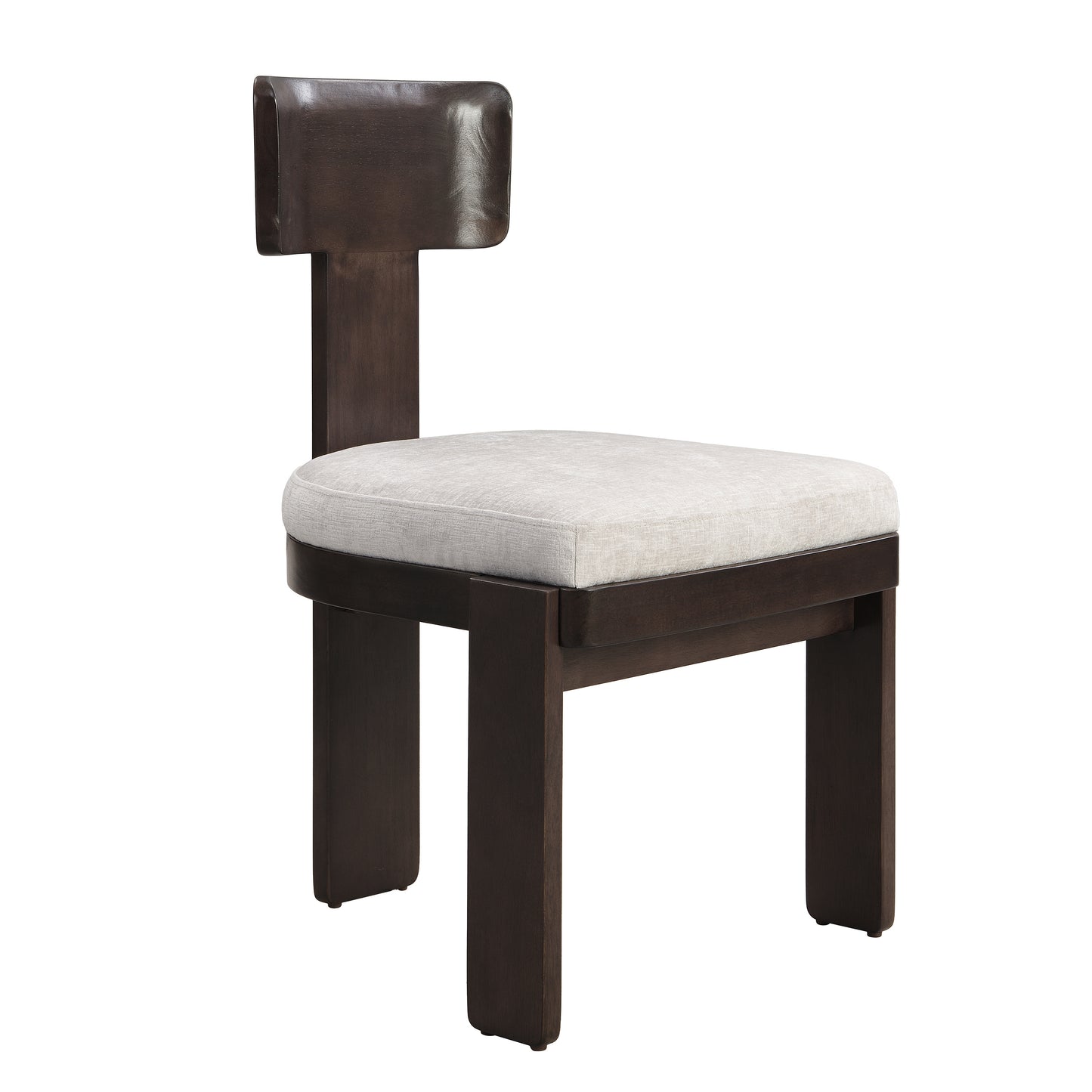 Gray Rubberwood Dining Chairs Set of 2 for Kitchen Storage