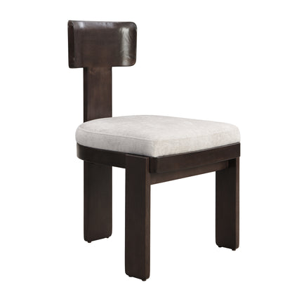 Gray Rubberwood Dining Chairs Set of 2 for Kitchen Storage