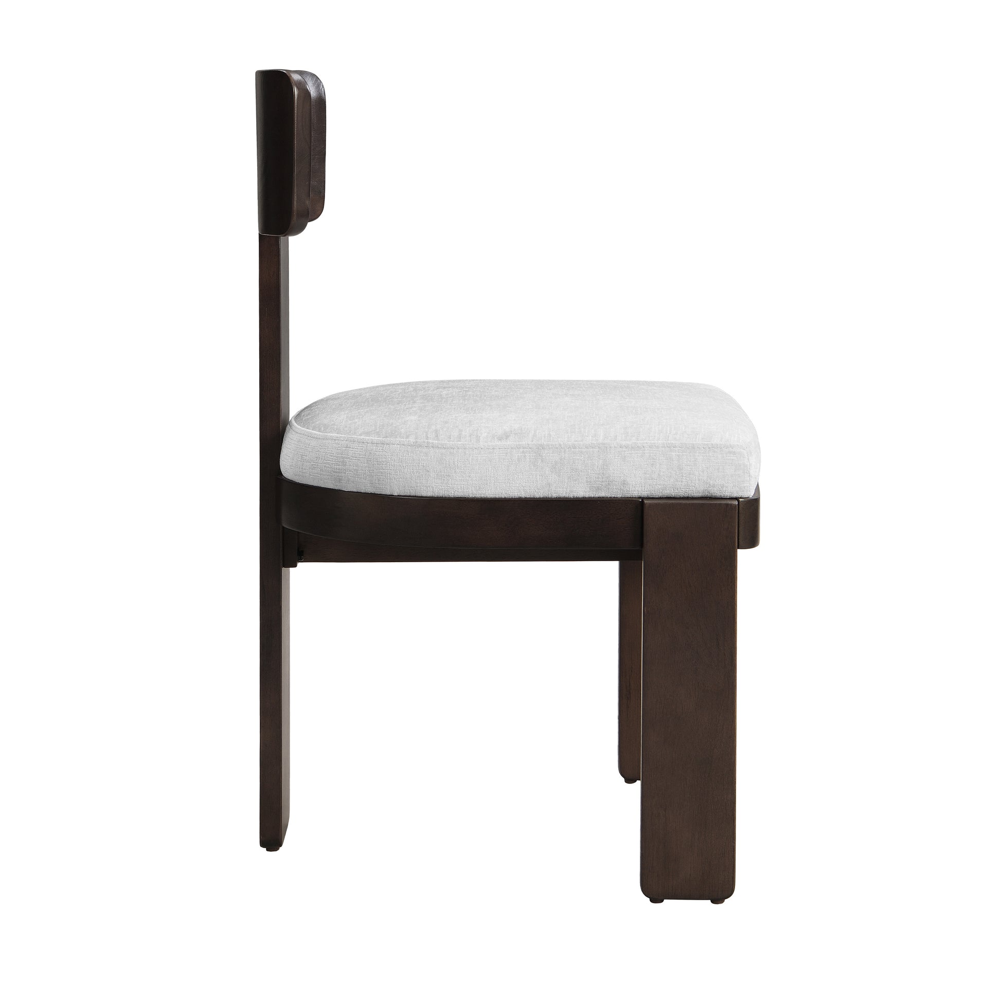 Gray Rubberwood Dining Chairs Set of 2 for Kitchen Storage