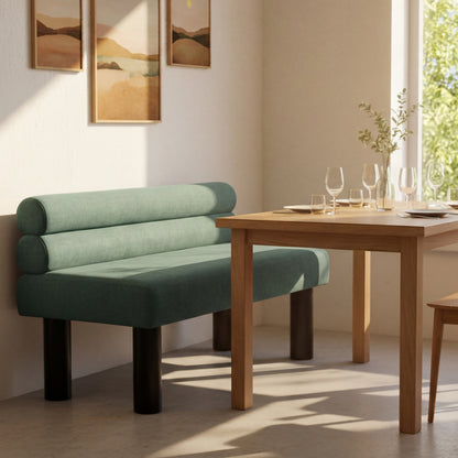 Green Chenille Dining Bench - 300 lb Support