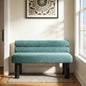 Upholstered Dining Bench, End of Bed, Entryway Bench, Ottoman for Dining Room, Bedroom, Living Room, Rubber Wood Leg 300 LBS Support, Green