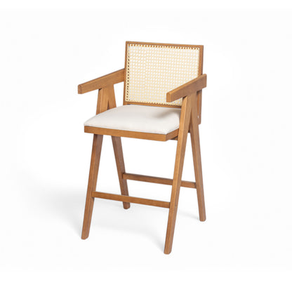 Cream Bar Stools - 27" Height Rubberwood Frame
