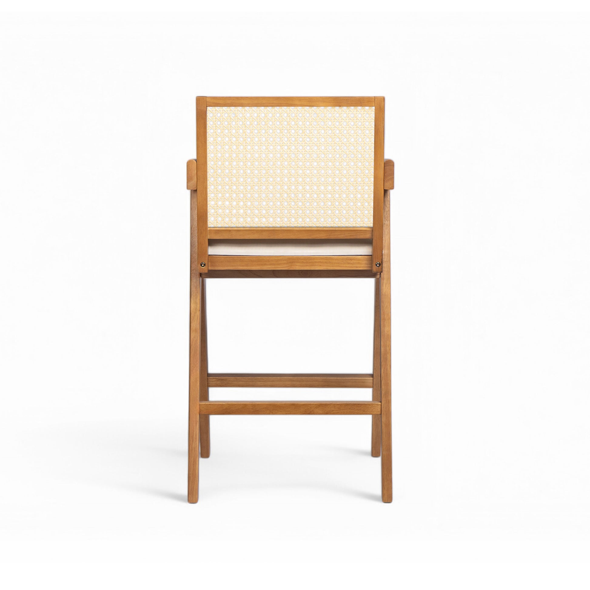 Cream Bar Stools - 27" Height Rubberwood Frame