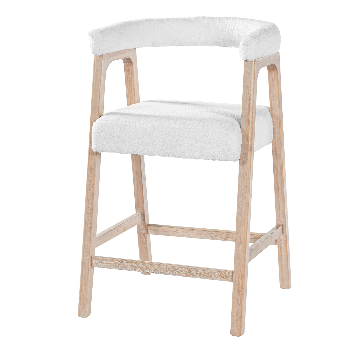 Natural Rubberwood Bar Stools for Kitchen Island and Dining Room Set of 2