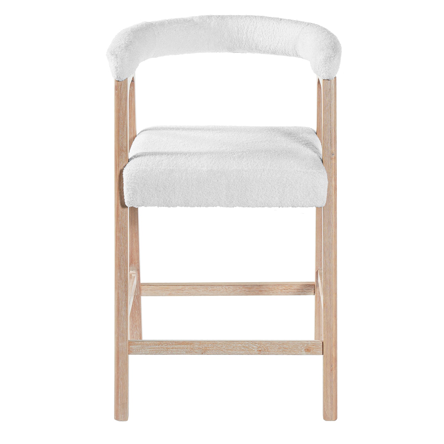 Natural Rubberwood Bar Stools for Kitchen Island and Dining Room Set of 2