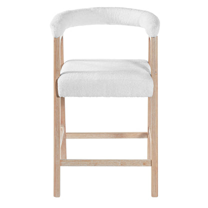 Natural Rubberwood Bar Stools for Kitchen Island and Dining Room Set of 2