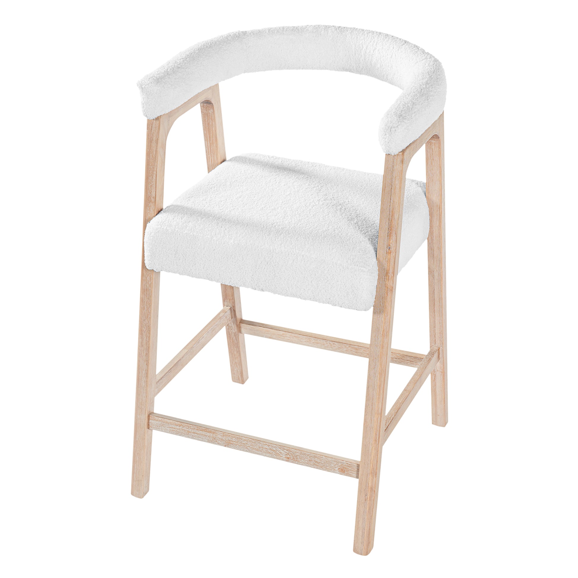 Natural Rubberwood Bar Stools for Kitchen Island and Dining Room Set of 2