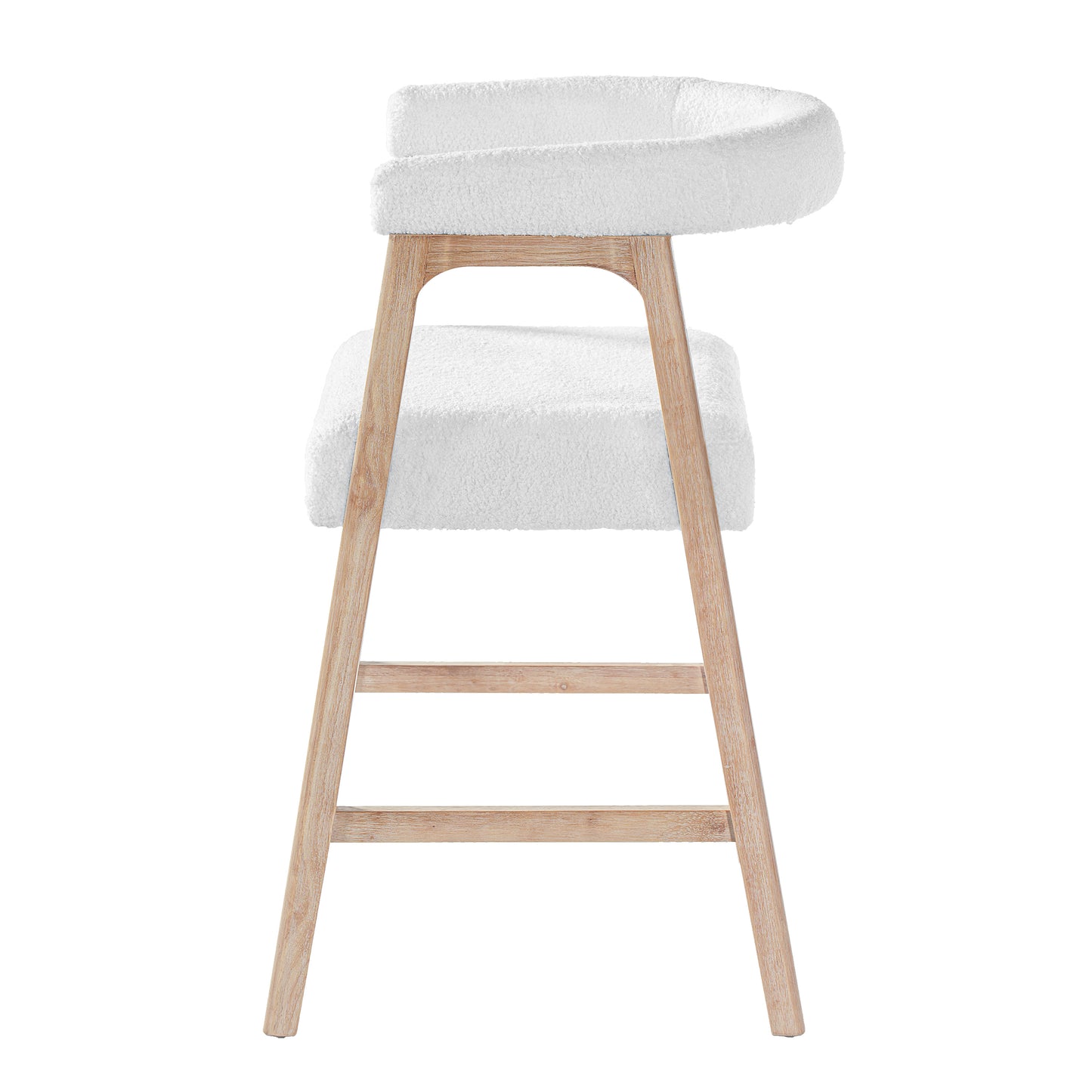 Natural Rubberwood Bar Stools for Kitchen Island and Dining Room Set of 2