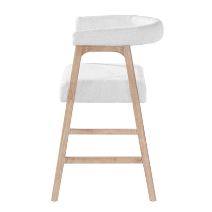 Natural Rubberwood Bar Stools for Kitchen Island and Dining Room Set of 2