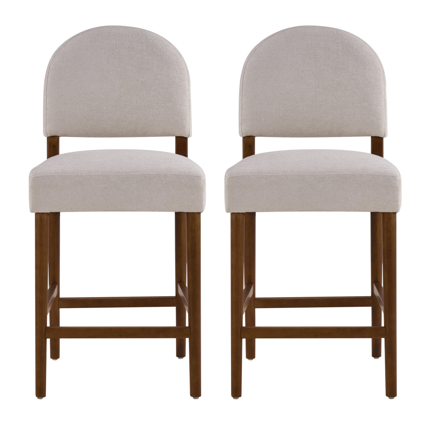 Light Gray Fabric Bar Stools - Set of 2