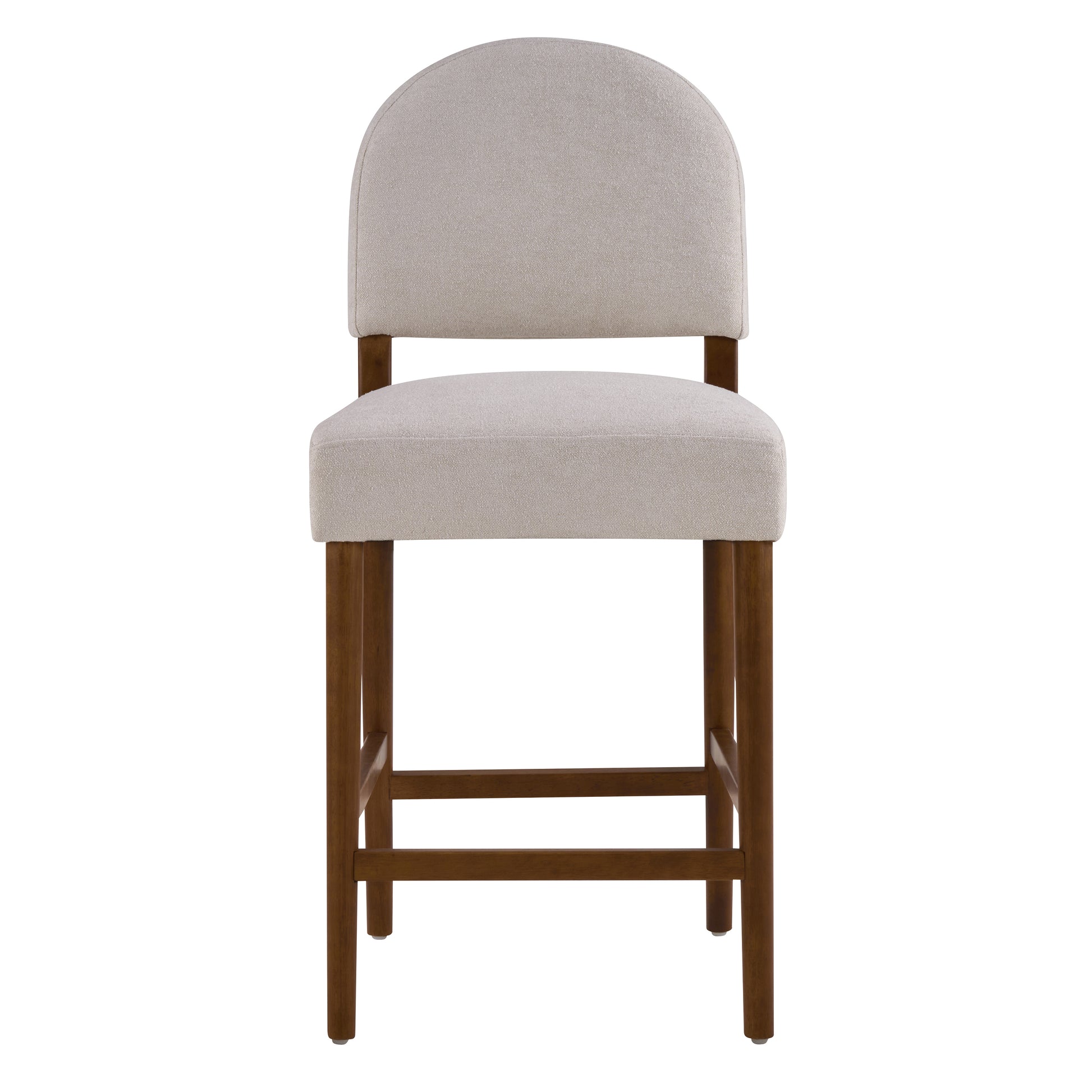 Light Gray Fabric Bar Stools - Set of 2