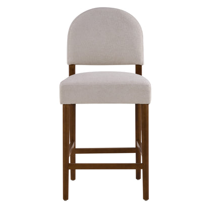 Light Gray Fabric Bar Stools - Set of 2