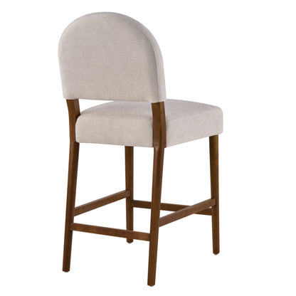 Light Gray Fabric Bar Stools - Set of 2