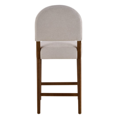 Light Gray Fabric Bar Stools - Set of 2