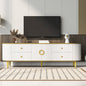 VIBE HAUS Modern TV Stand for TVs up to 80 Inches, Entertainment Center with 4 Drawers and 1 Cabinet, Wood TV Console Table with Metal Legs and Handles for Living room(Old SKU:SJ000117AAK)