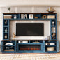 U-Can 95.5" W Wall Unit Entertainment Center with Bookshelves for TVs up to 80", Modern TV Stand Media Console with electric fireplace  Cabinets,  and Adjustable Shelves for Living Room