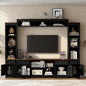 U-Can 98.8" W Wall Unit Entertainment Center with Bookshelves for TVs up to 80", Modern TV Stand Media Console with Cabinets and Adjustable Shelves for Living Room