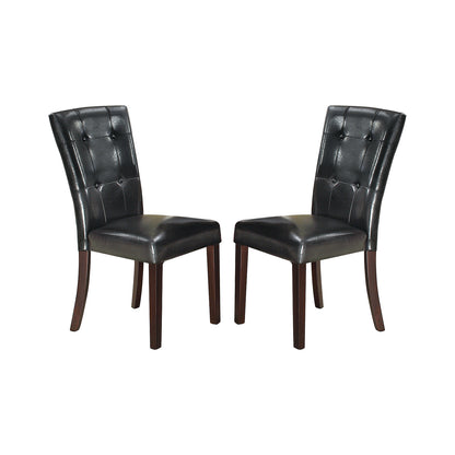 Faux Leather Upholstered Dining Chair, Black(Set of 2)