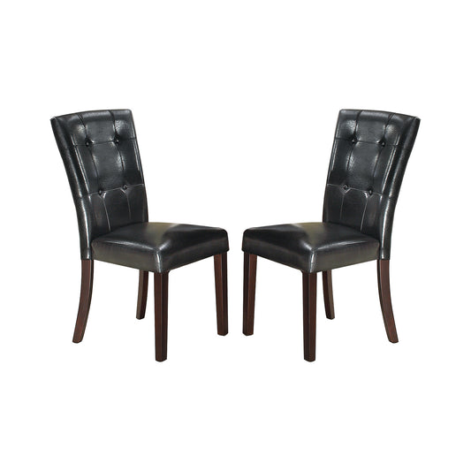 Faux Leather Upholstered Dining Chair, Black(Set of 2)