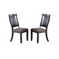 Dark Coffee Fabric Upholstered Side Chairs, Black(Set of 2)