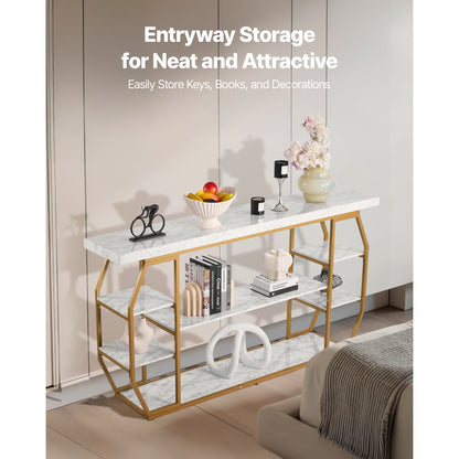 Gold Iron Console Table - 3 Tier Entryway Table