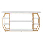 3 Tiers Marble Console Table Modern Golden Geometric Large Console Table