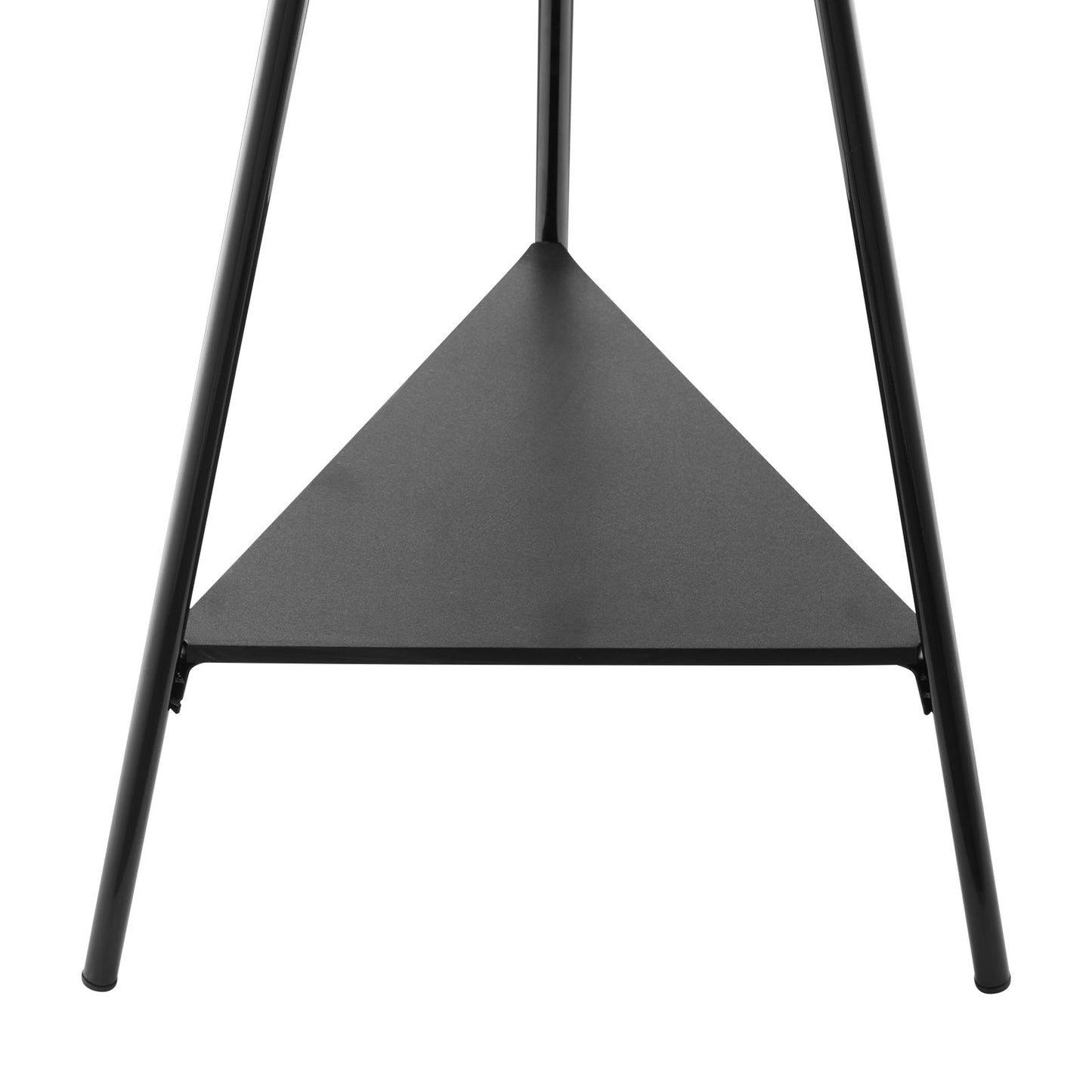 Freestanding Coat Rack - Black Metal, 6 Hooks & 2 Shelves for Living Room