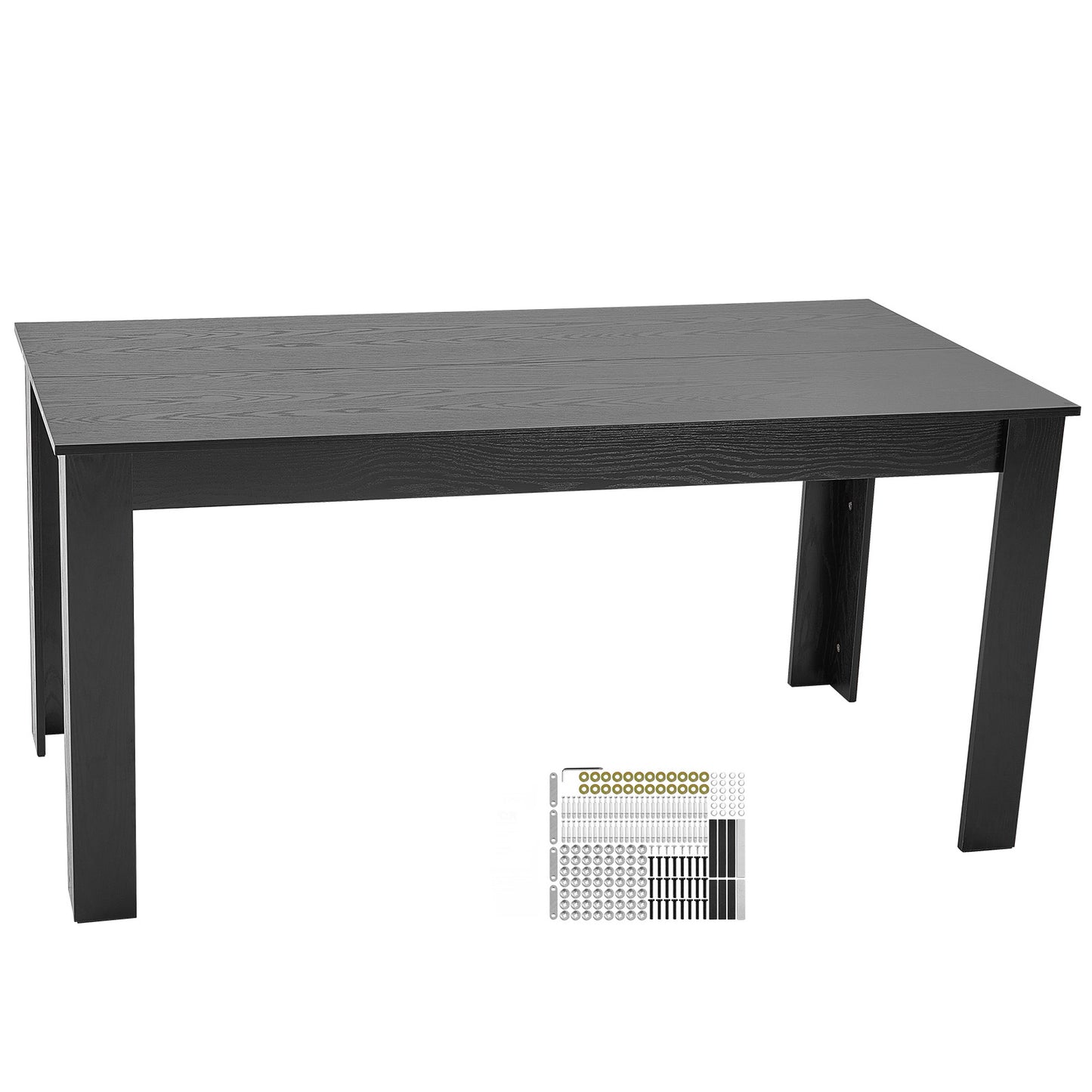 60" x 31.5" Black Fiberboard Dining Table - Seats 4-6
