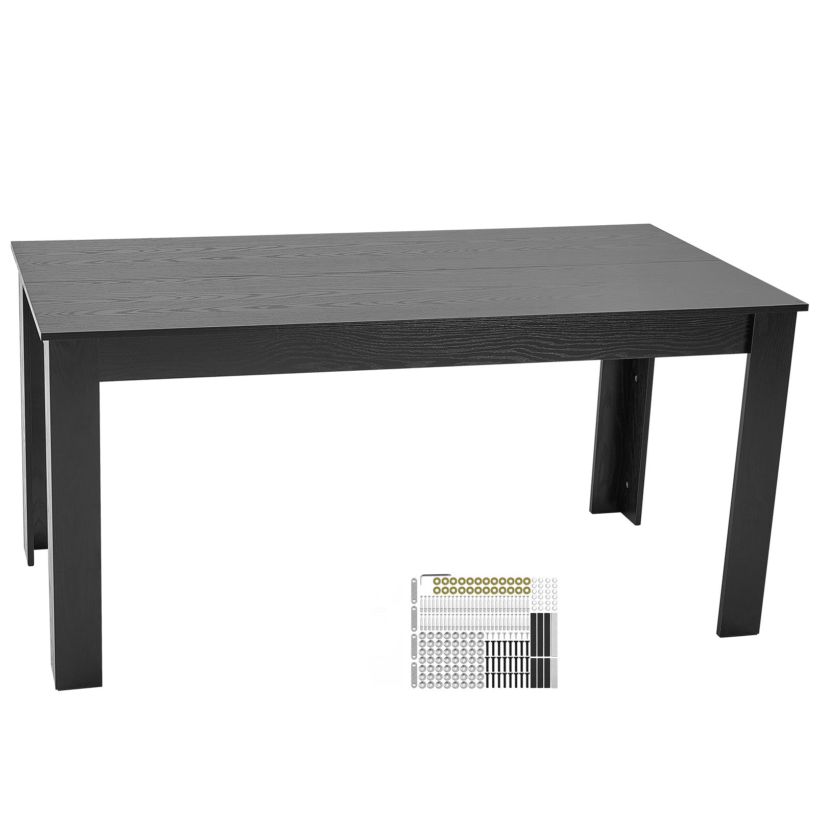 60" x 31.5" Black Fiberboard Dining Table - Seats 4-6