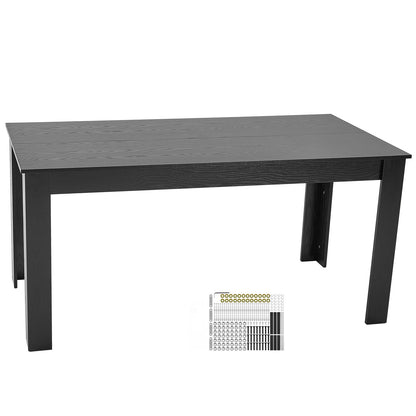 60" x 31.5" Black Fiberboard Dining Table - Seats 4-6