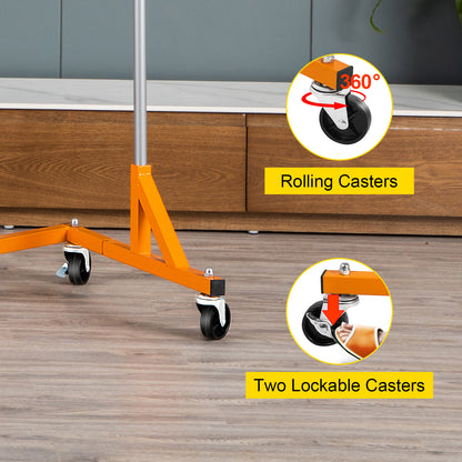 Industrial Z Rack - White & Light Orange Coat Racks with Lockable Casters