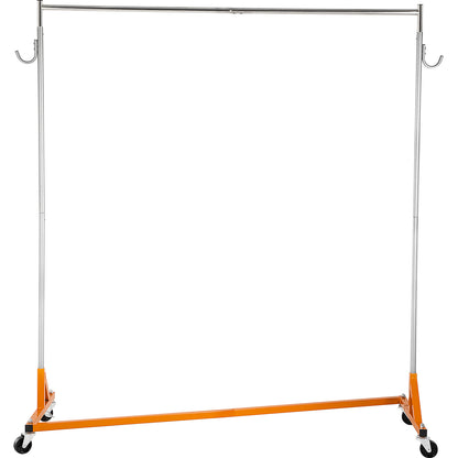 Industrial Z Rack - White & Light Orange Coat Racks with Lockable Casters