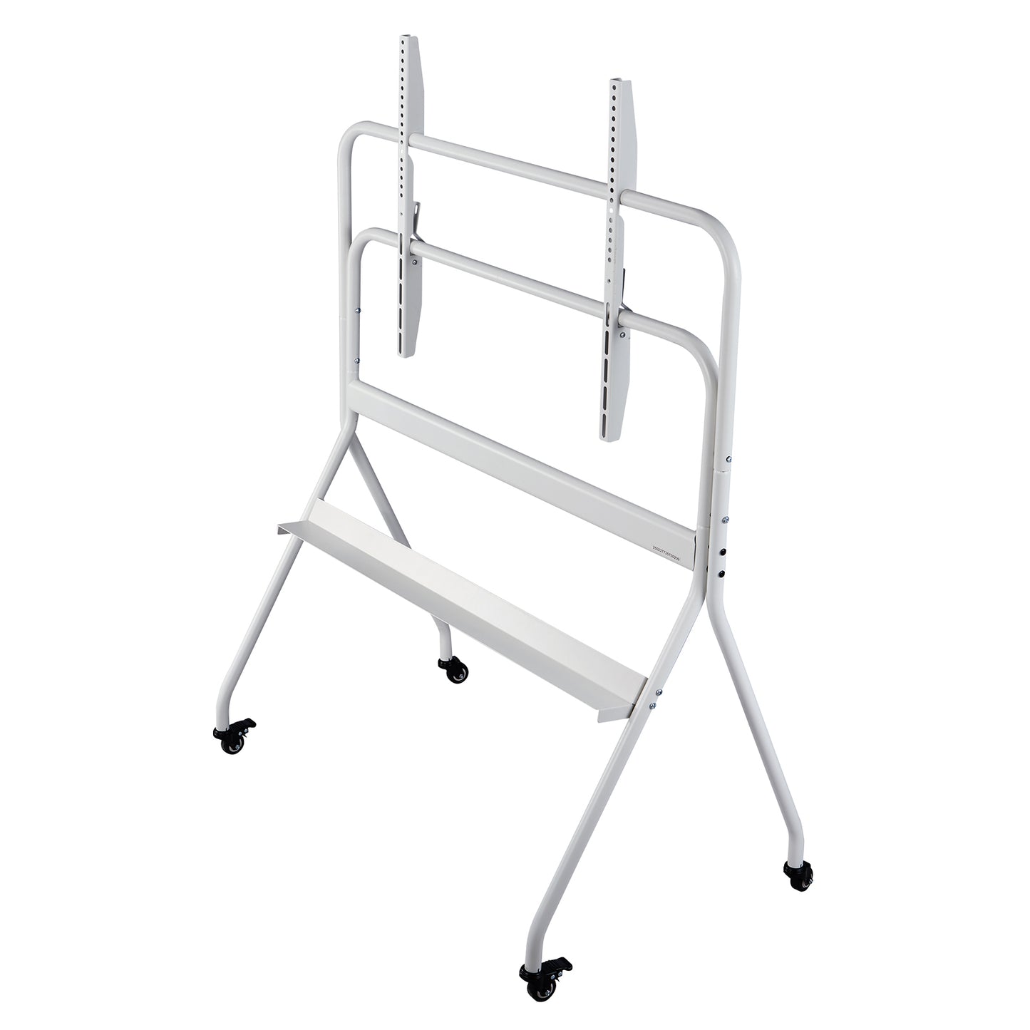 Rolling TV Stand - White Carbon Steel - 35-100 Inch Support for Living Room