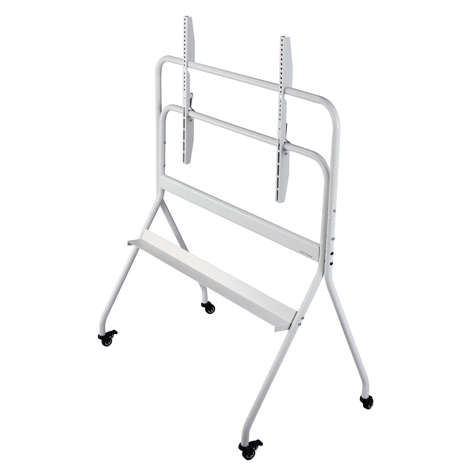 Rolling TV Stand - White Carbon Steel - 35-100 Inch Support for Living Room