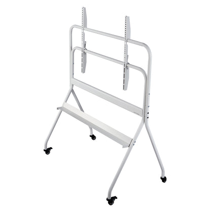 Rolling TV Stand - White Carbon Steel - 35-100 Inch Support for Living Room