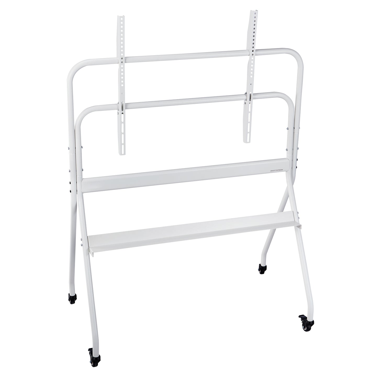 Rolling TV Stand - White Carbon Steel - 35-100 Inch Support for Living Room