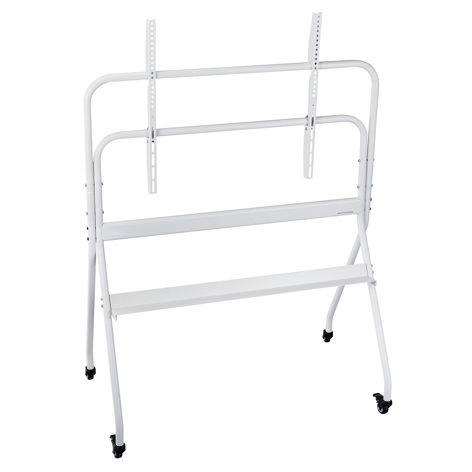 Rolling TV Stand - White Carbon Steel - 35-100 Inch Support for Living Room