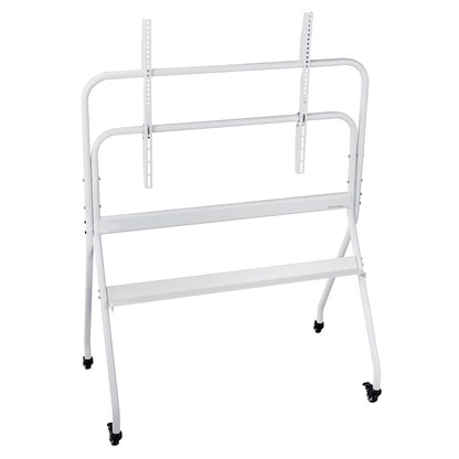 Rolling TV Stand - White Carbon Steel - 35-100 Inch Support for Living Room