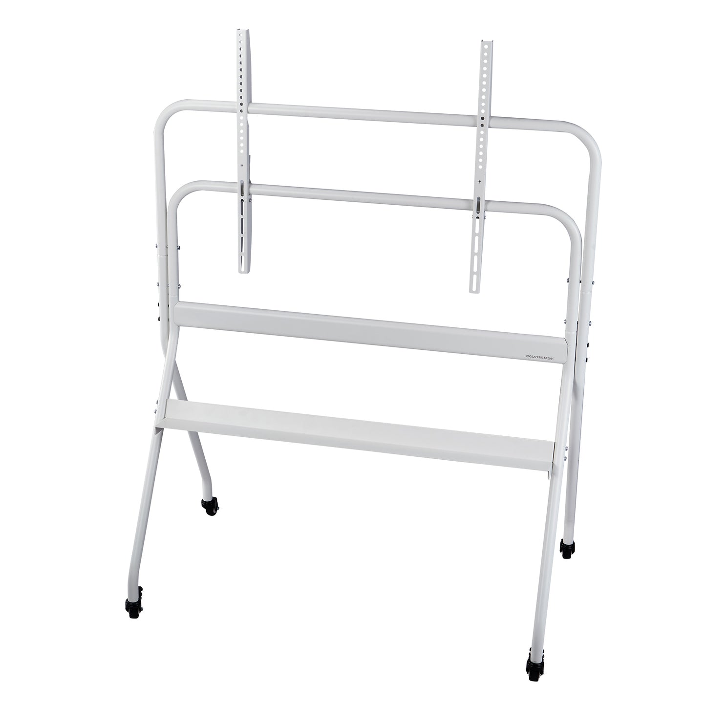 Rolling TV Stand - White Carbon Steel - 35-100 Inch Support for Living Room