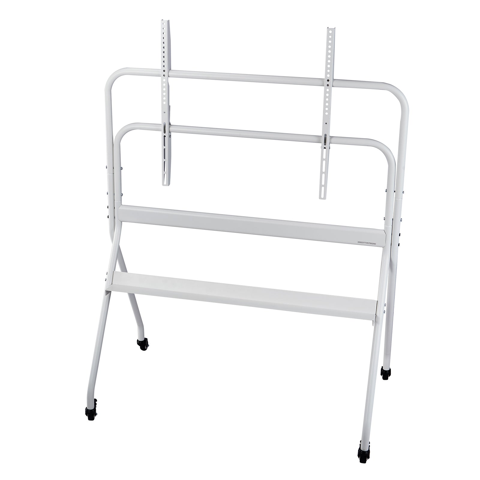 Rolling TV Stand - White Carbon Steel - 35-100 Inch Support for Living Room