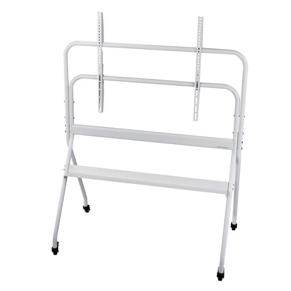 Rolling TV Stand - White Carbon Steel - 35-100 Inch Support for Living Room
