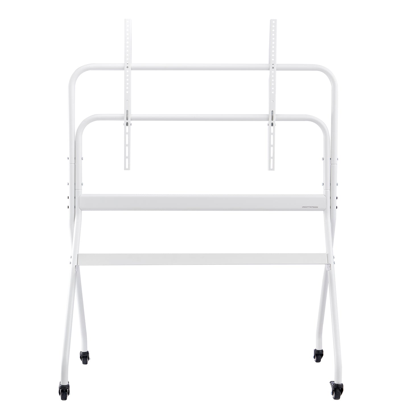 Rolling TV Stand - White Carbon Steel - 35-100 Inch Support for Living Room