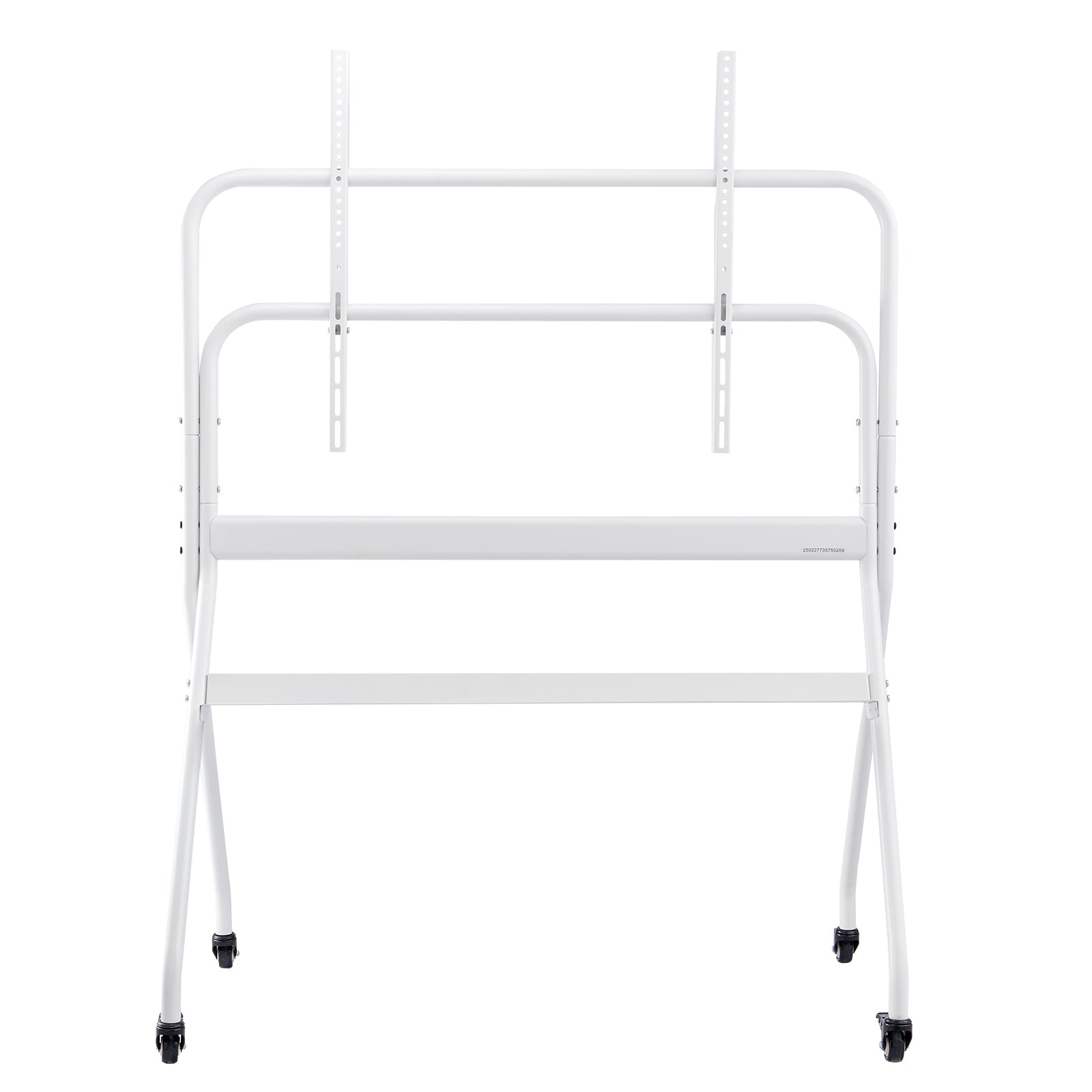 Rolling TV Stand - White Carbon Steel - 35-100 Inch Support for Living Room