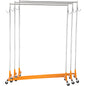 Orange Silver Iron Coat Rack - 3-Piece Garment Rack for Living Room