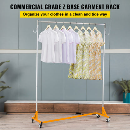 Orange Silver Iron Coat Rack - 3-Piece Garment Rack for Living Room